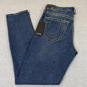 True Religion Rocco Big T Skinny Relaxed Jeans 32x32 Men's Medium Abyss Wash NWT - Picture 1 of 16