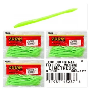(3) Unopened Packs Zoom 6" Trick Worms Limetreuse 006-127 Brand New - Picture 1 of 4
