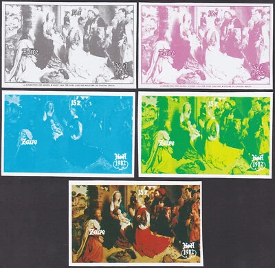 Zaire Sc1101 Christmas, Adoration, Painting, Van der Goes, Color Trial Proof - Image 1 of 2