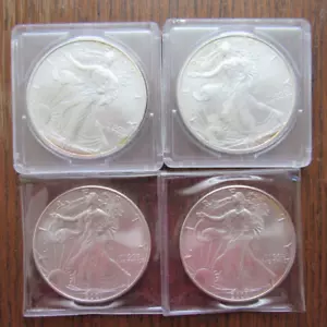 2 - 2000 SILVER EAGLES / 2 - 2001 SILVER EAGLES - Picture 1 of 6