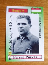 FERENC PUSKAS HUNGARY FOOTBALL CARD WORLD CUP ALL STARS MINT