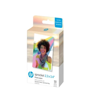 Sprocket 2.3 x 3.4" Premium Zink Sticky Back Photo Paper (50 Sheets)X2 FREE SHIP - Afbeelding 1 van 2