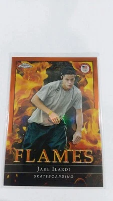 2024 Topps Chrome US Olympic Paralympic Jake Ilardi Flames Orange Refractor /25 - Image 1 of 2