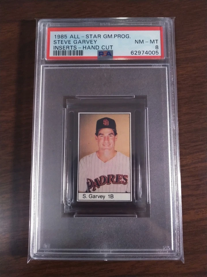 1985 All-Star Game Program Inserts Steve Garvey Padres graded PSA 8 NM-MT Pop. 3 - Image 1 of 1