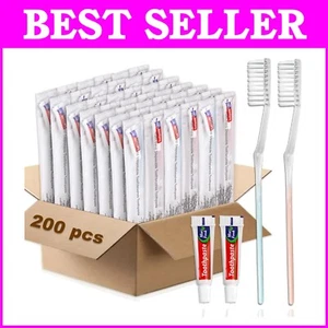 Travel-Friendly Disposable Toothbrushes with Toothpaste - 200 Pieces Kit - Picture 1 of 9