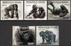 WESTERN GORILLA / African Ape / Primate Stamp Set (2012 Burundi)