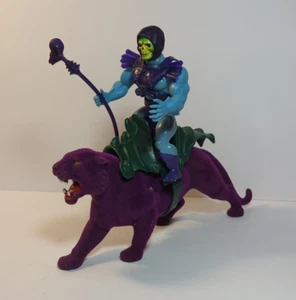 Vintage MOTU Skeletor w/ Staff Taiwan 1981 + Panthor Taiwan 1981 Armor Soft Head - Picture 1 of 18