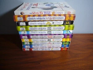 Lot of 10 Children's DIARY OF A WIMPY KID BOOKS by Jeff Kinney 3HB  7PB  GC - Picture 1 of 2