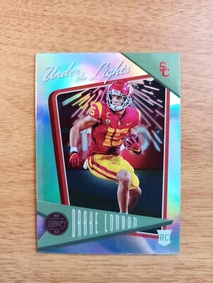 DRAKE LONDON 2022 PANINI LEGACY "UNDER THE LIGHTS" INSERT RC FOOTBALL CARD-#UL9 - Image 1 of 2