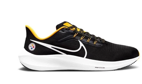 NIKE Air Zoom Pegasus 38 NFL Pittsburgh Steelers Running Shoes SZ 11.5 Rare Cover