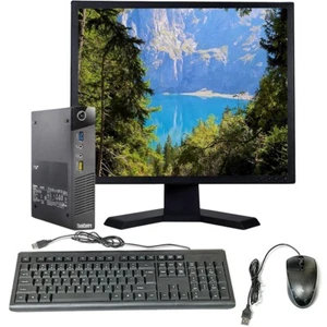 Lenovo Desktop Computer Intel i5 8GB RAM 500GB HDD 19in LCD Windows 10 PC Wi-Fi - Picture 1 of 5