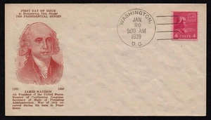 USA, SCOTT # 843, HOLLAND FDC COVER OF 1939 PRESIDENT JAMES MADISON, UNADDRESSED - Picture 1 of 1