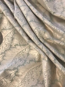 Tapicería de tela Damasco Jacquard oro tanquerino hojas florales gris ola - Imagen 1 de 11