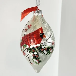 Mark Roberts 2022 Cardinal Ball Christmas Ornament Red Green White 4” - Picture 1 of 9