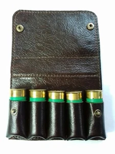 Shotgun Extended 4"Choke Case / 20 gauge Cartridge Case Brown Leathe. belt loop. - Picture 1 of 6