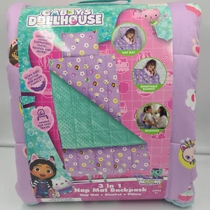 Gabby's Dollhouse 3-in-1 Soft Nap Mat, Blanket & Pillow Backpack Home, School - Picture 1 of 3