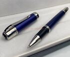 Luxury Great Writers Series Blue Color+Silver Clip 0.7Mm Ink Rollerball Pen