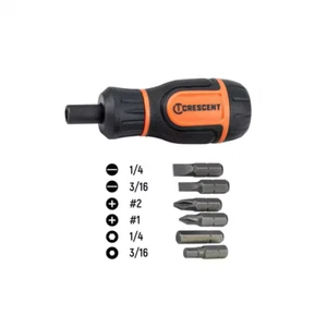 6-In-1 Stubby Ratcheting Multi-Bit Screwdriver - Picture 1 of 6