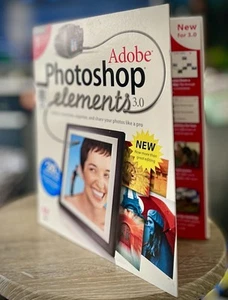 Adobe Photoshop Elements 3.0 Image Editor Big Box Software PC WIN Sealed Free SH - Picture 1 of 5