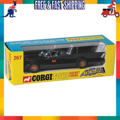 Corgi RT26701 Diecast Cars-RT26701 Batmobile with Batman and Robin Car 267 NEW - image 1 of 4