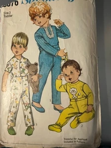VTG Sewing Pattern-Simplicity 8076-Toddler unisex sz 2-pajamas -w/ transfer - Picture 1 of 2