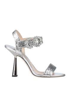 RRP€945 JIMMY CHOO Sereno Leather Glitter Sandals US11 UK8 EU41 Made in Italy - Picture 1 of 11