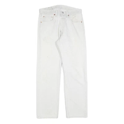 LEVI'S 501XX Mens Jeans White Regular Straight Denim Rinse W31 L30 Classic - Image 1 of 4