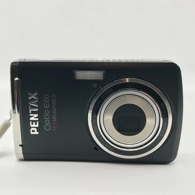 PENTAX Optio E60 10.1 MP Digital Camera Black Tested - Bild 1 von 4