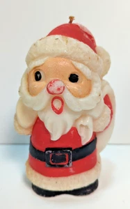 Vintage süße Weihnachtsmann Kerze bemalt Formwachs Weihnachten 40er Jahre? 50er Jahre?  6" - Bild 1 von 10