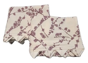 Set of 2 White Flannel Pillowcases W/ Mauve/purple Flower Stems 19 X 28 Standard - Picture 1 of 4