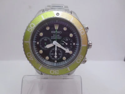 SEIKO SSC237P1 SOLAR CHRONOGRAPH V175-0AD0 STAINLESS STEEL QUARTZ MEN DIVERWATCH - Image 1 of 4