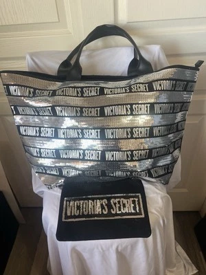 BOLSO DE VIAJE VICTORIAS SECRET LENTEJUELAS FIN DE SEMANA ESCAPADA BOLSO Y BOLSA NUEVO CON ETIQUETAS Foto 1 de 3