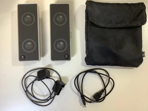 Logitech USB Laptop Speakers  S-0194B  Black & Silver; working - Picture 1 of 6