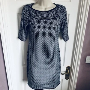 Max Studio Designer Dress Black White Geometric Print Lightweight Size S UK 8 - Picture 1 of 8