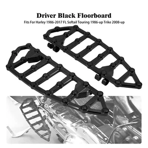 Hollow Black Driver Floorboard Footboards For Harley Touring Road Electra Glide - Picture 1 of 15