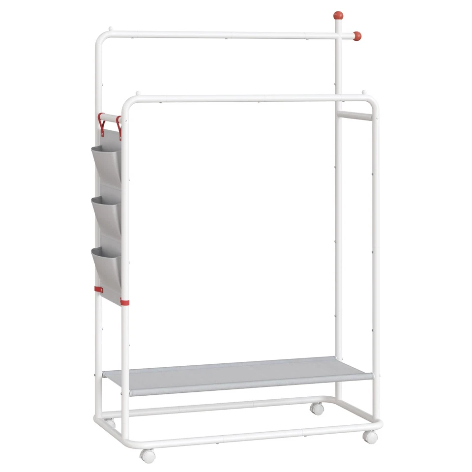 Kleiderständer auf Rollen, Garderobenständer, 2 Hängestangen - Bild 1 von 1