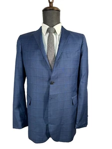 HICKEY FREEMAN BOYS' Blue GLEN PLAID Wool Sport Coat Blazer Jacket SIZE 18 - Picture 1 of 10