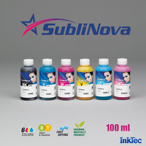 Dye Sublimation Ink for any Epson Printer InkTec SubliNova Smart 6 Colours 100ml