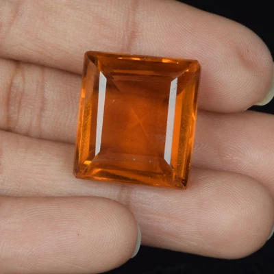 19 mm Yellow Citrine 22.50 Ct Square Faceted Cut Loose Gemstone for Ring/Pendant - Image 1 of 4