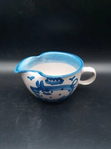 M A Hadley Gravy Boat VTG Country Pig Hand Painted Stoneware Pottery - Picture 1 of 7
