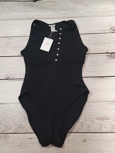 Andie Swim The Malibu One Piece Snap Front Black Swimsuit XS Small NWT C7 - Picture 1 of 6