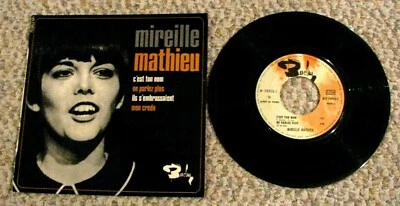 MIREILLE MATHIEU~LOT OF 2 45 RPM  Singles French Pop  FREE SHIPPING Foto 1 de 2