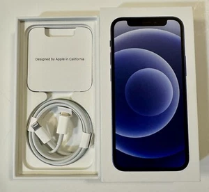 Apple iPhone 12 Mini 64 GB A2176 Black Empty Box Only With Cable *No Phone* - Picture 1 of 6