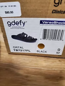 GDEFY gravity defeyer VersoShock Orthotic Leather Sandal BLACK. Reduced To 30.99 - Picture 1 of 6