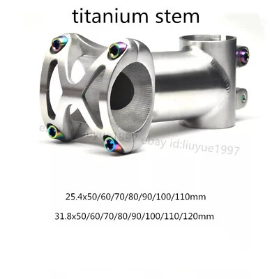 25.4mm 31.8mm Ultralight Titanium MTB Bike Stem Road Bicycle Handlebar Stem - Image 1 of 4