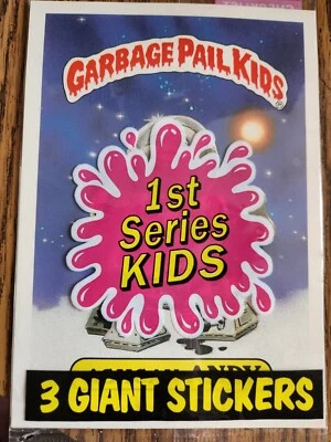Sealed 3 Pack Series 1 Garbage Pail Kids GIANT STICKERS ASHCAN ANDY New Wave Da - Image 1 of 4
