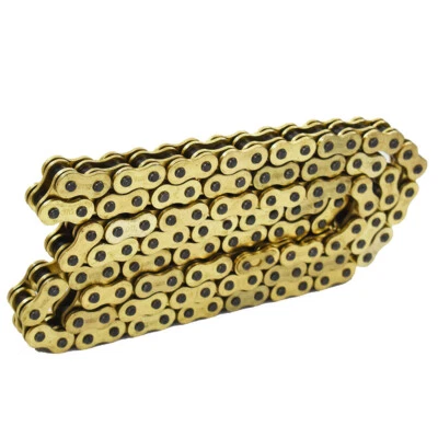 520 x114 ATV motocicleta 520 paso 114 eslabones con junta tórica cadena de transmisión color dorado Foto 1 de 4