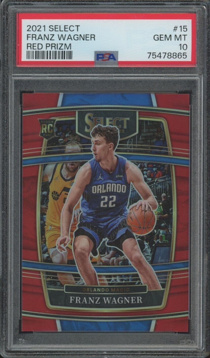 2021-22 Panini Select Red Prizm #15 Franz Wagner Magic RC Rookie 152/199 PSA 10