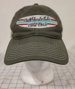 Bull Shoals Lake Boat Dock Cap Hat Green Adjustable Snapback Embroidered - Picture 1 of 7