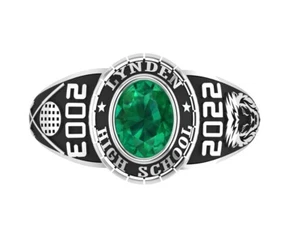Custom Design Logo Engraved For High School Class Ring Oval Birthstone Gift Her - Picture 1 of 10